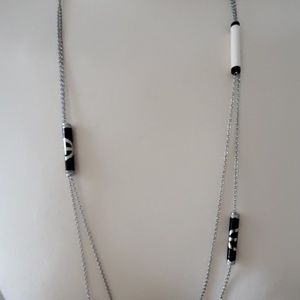Emporio Armani Long Silver tone St steel necklace